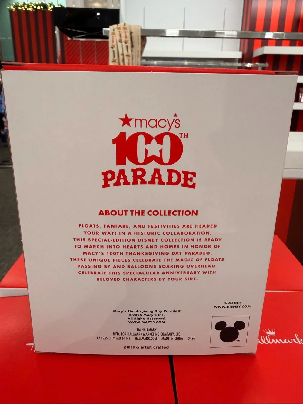 Macy's Red, White & Gold Mickey Mouse Parade Holiday Ornament